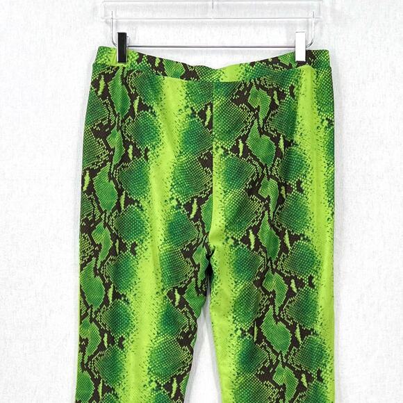 CULT GAIA X BRATZ Sheridan Pants Womens XL Green Ombre Snakeskin Flare NEW - Picture 5 of 16